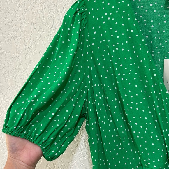 A new day green polka dot wrap dress womens size medium - Picture 5 of 9